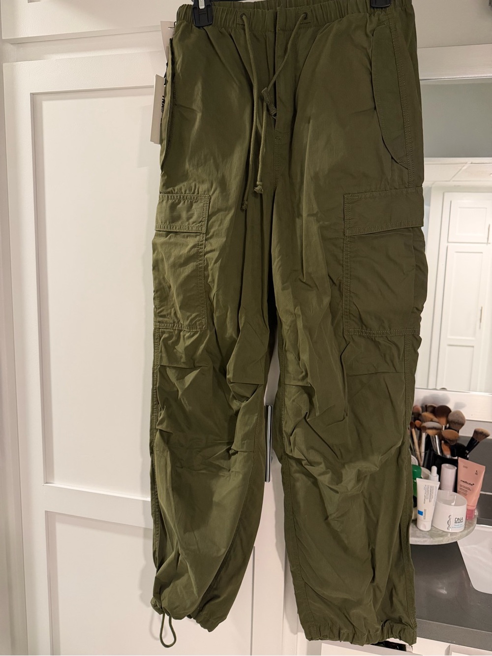 TNA Men's Olive Cargo Joggers with Drawstring